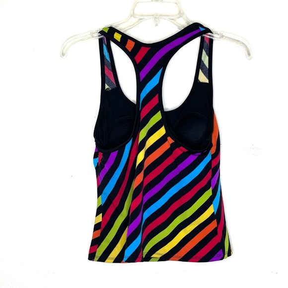 True Vintage Gabar rainbow Striped Racerback Tank top sz 12 70s 80s - Picture 5 of 6